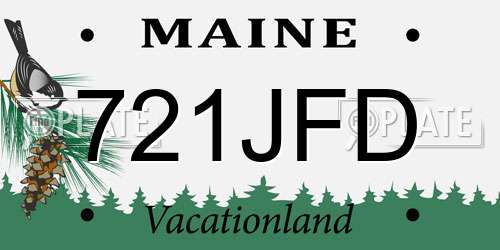 721JFD Maine License Plate