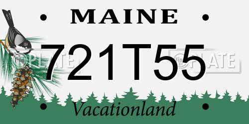 721T55 Maine License Plate