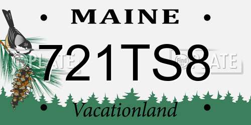 721TS8 Maine License Plate
