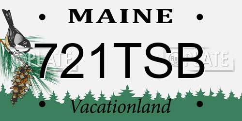 721TSB Maine License Plate