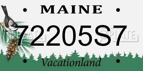 72205S7 Maine License Plate