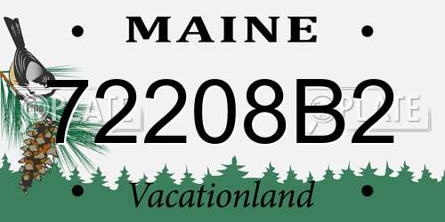 72208B2 Maine License Plate
