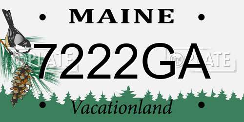 7222GA Maine License Plate