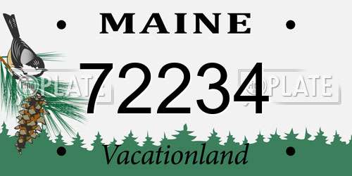 72234 Maine License Plate