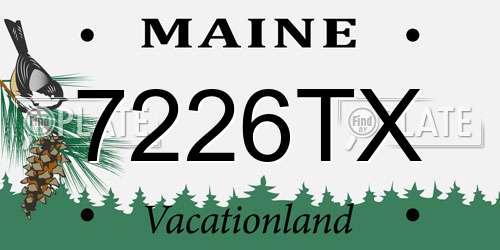 7226TX Maine License Plate