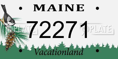 72271 Maine License Plate