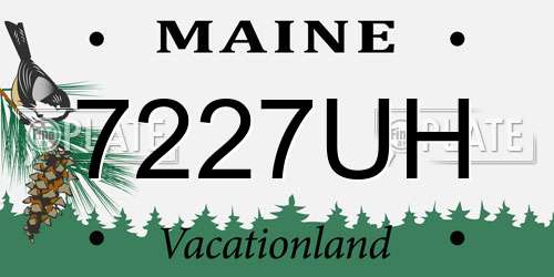 7227UH Maine License Plate