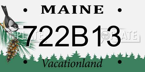 722B13 Maine License Plate