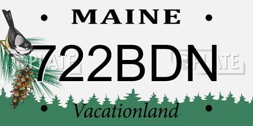 722BDN Maine License Plate