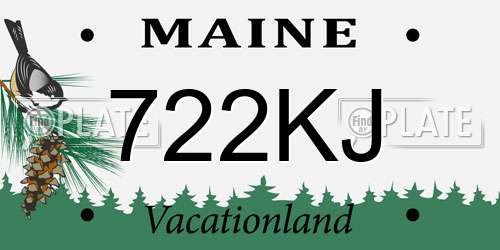 722KJ Maine License Plate