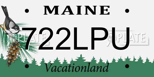 722LPU Maine License Plate
