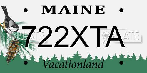 722XTA Maine License Plate
