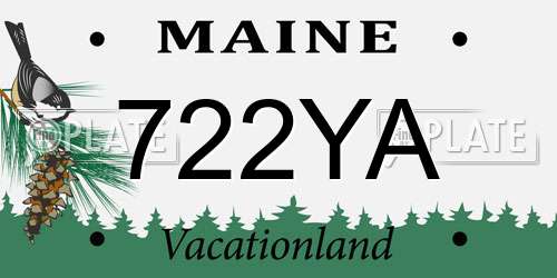 722YA Maine License Plate