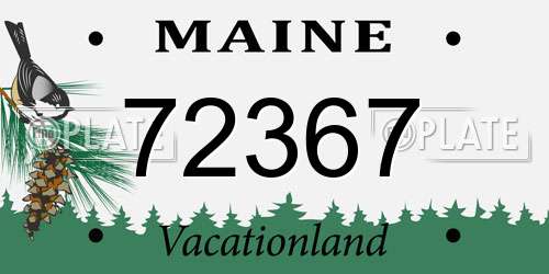 72367 Maine License Plate