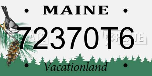 72370T6 Maine License Plate
