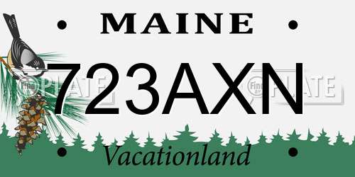 723AXN Maine License Plate