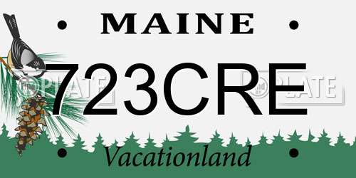 723CRE Maine License Plate
