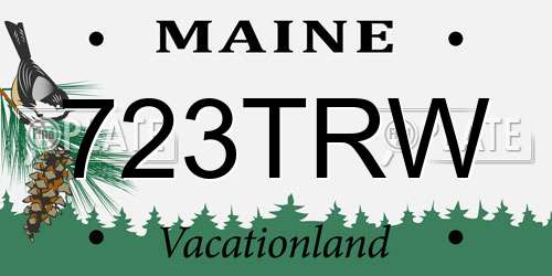 723TRW Maine License Plate
