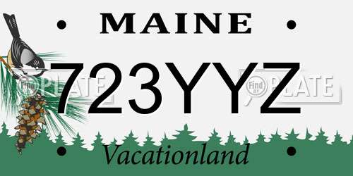 723YYZ Maine License Plate