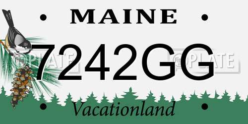 7242GG Maine License Plate