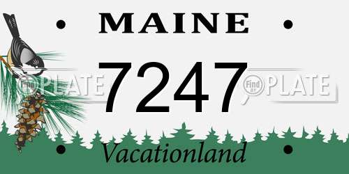 7247 Maine License Plate