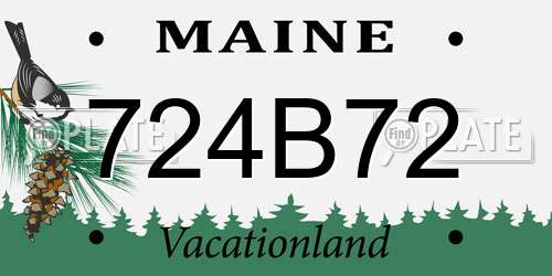 724B72 Maine License Plate