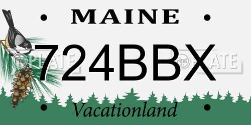 724BBX Maine License Plate