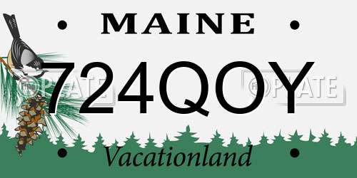 724QOY Maine License Plate
