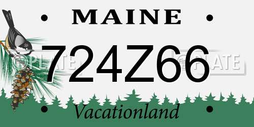 724Z66 Maine License Plate