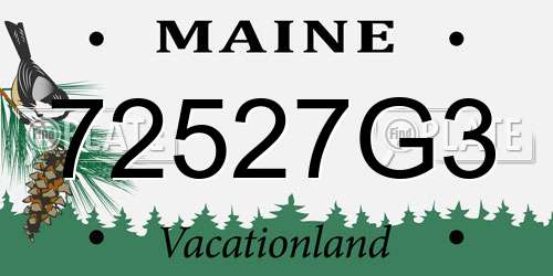 72527G3 Maine License Plate
