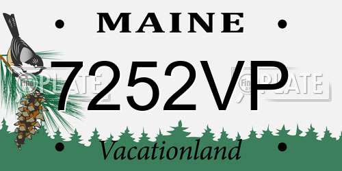 7252VP Maine License Plate