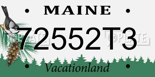 72552T3 Maine License Plate