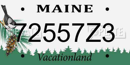 72557Z3 Maine License Plate