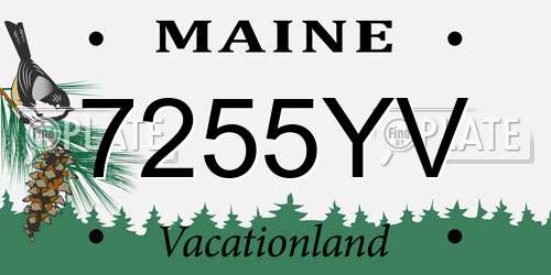 7255YV Maine License Plate