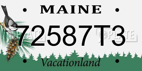 72587T3 Maine License Plate