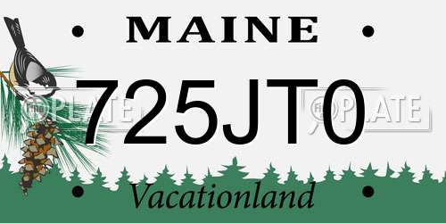 725JT0 Maine License Plate