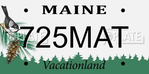 725MAT Maine License Plate