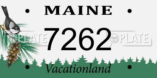 7262 Maine License Plate