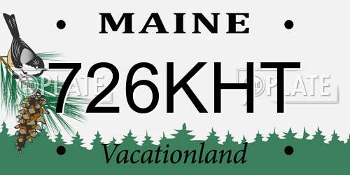 726KHT Maine License Plate