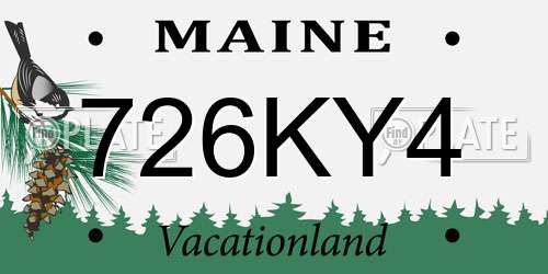 726KY4 Maine License Plate