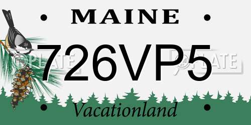 726VP5 Maine License Plate