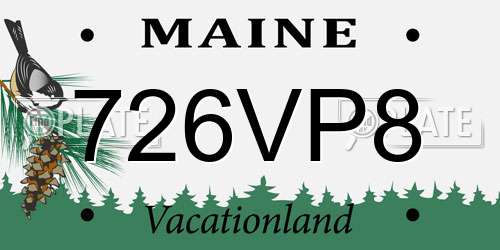726VP8 Maine License Plate