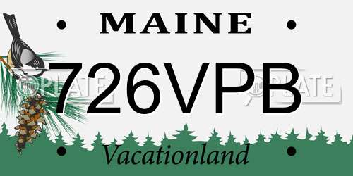 726VPB Maine License Plate