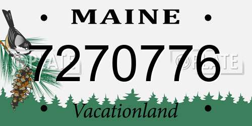7270776 Maine License Plate