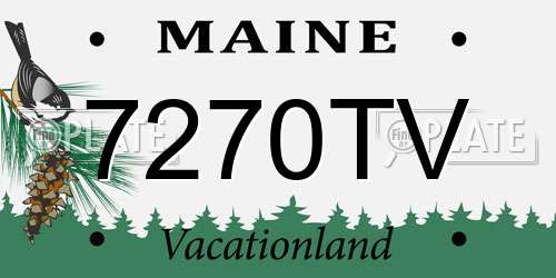 7270TV Maine License Plate