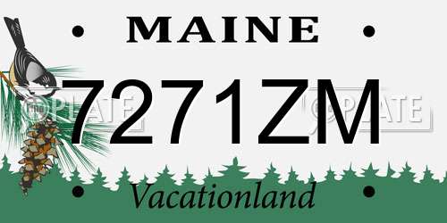7271ZM Maine License Plate