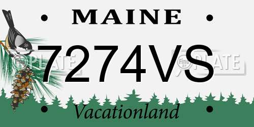 7274VS Maine License Plate