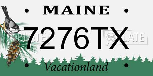 7276TX Maine License Plate