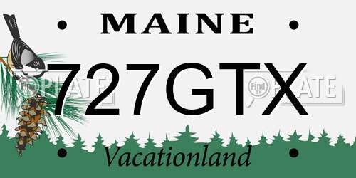 727GTX Maine License Plate