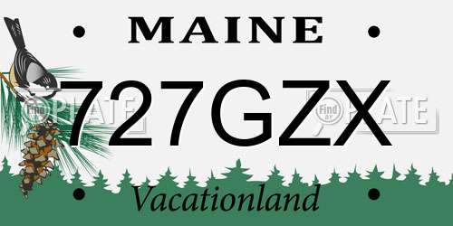 727GZX Maine License Plate